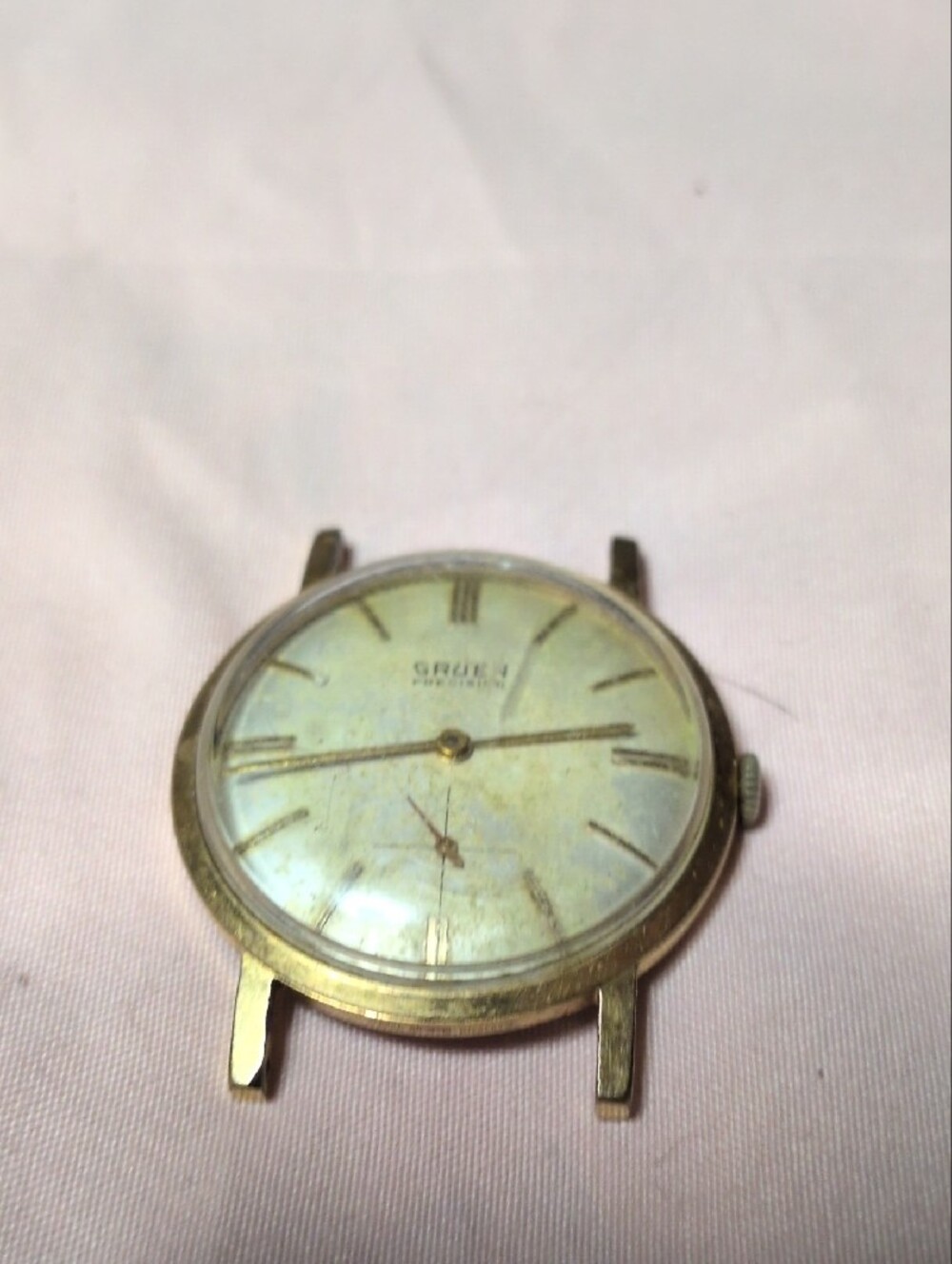 Gruen Precision Vintage Gold Tone Men's Watch Face - Gold - Picture 8 of 8